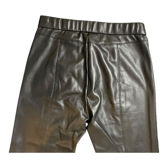 Zara Womens Black Pants Faux Leather Side Zipper Ankle‎ Zippers Sz Large - Picture 7 of 10
